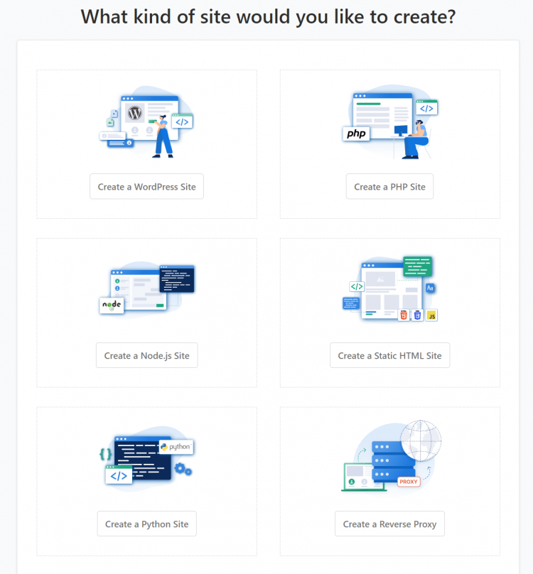 cloudpanel create sites